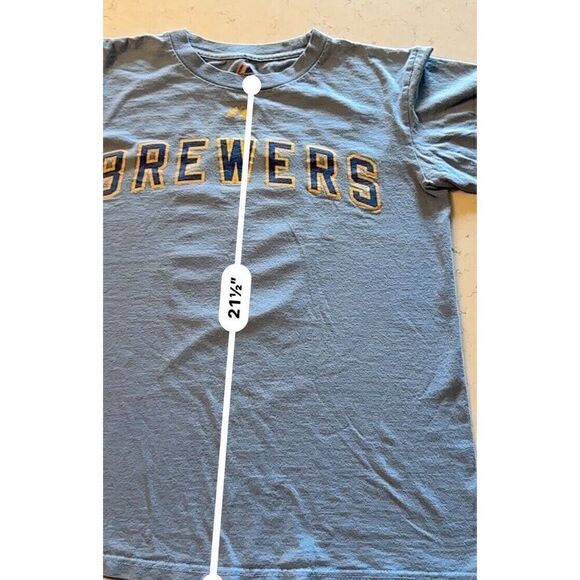 Lot Of 2-MLB Brewers Braun 8 Majestic Blue Yellow Size Small Men? Boys? See Desc - Picture 14 of 15